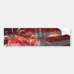 Independence day - 4 juli Fireworks & Flagga Bildekal