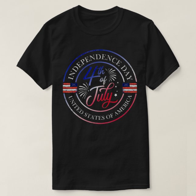Independence day 4 juli för ett amerikanskt vetera t shirt (Design framsida)