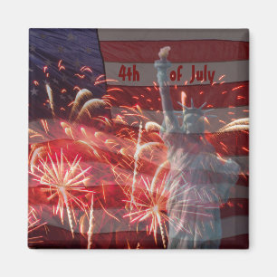 Independence day 4 juli-fyrverkerier magnet
