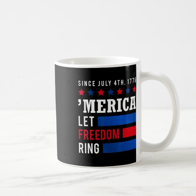 Independence day 4 juli USA flagga Amerika: frigör Kaffemugg (Höger)