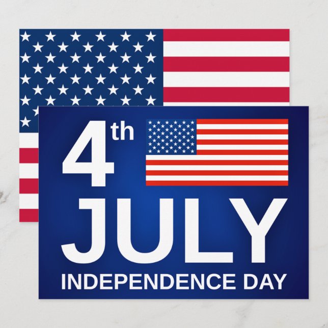 Independence day - 4 juli - USA flagga - Patriotis (Fram/baksida)