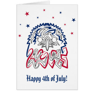 Independence day American Eagle Stars Hälsningskort