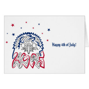Independence day American Eagle Stars Hälsningskort