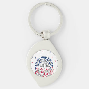 Independence day American Eagle Stars Swirl Silverfärgad Nyckelring
