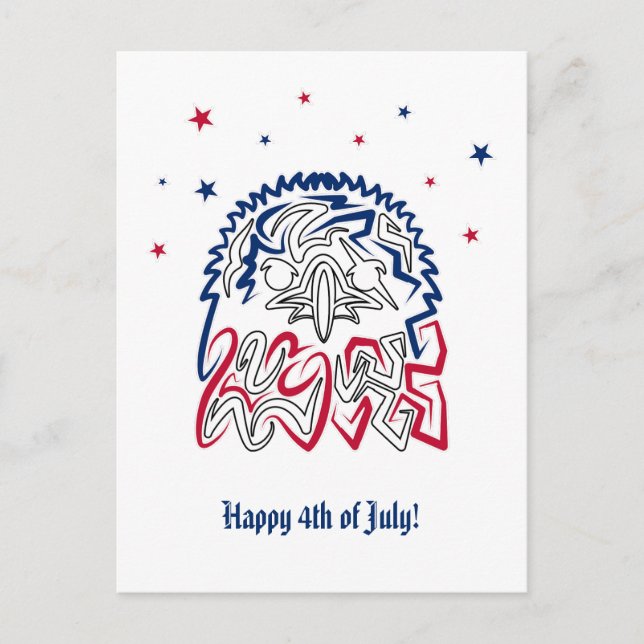 Independence day American Eagle Stars Vykort (Framsida)