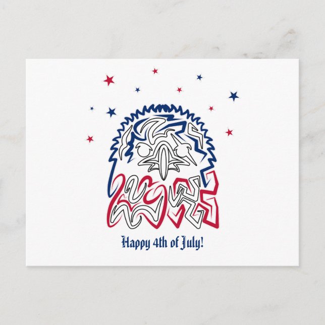 Independence day American Eagle Stars Vykort (Framsida)