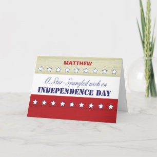 Independence day anpassar stjärnornas utspridda ön kort
