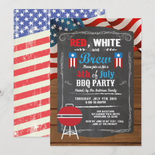 Independence day BBQ party inbjudan. 4 juli Inbjudningar