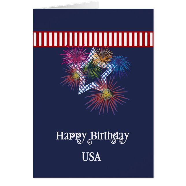 Independence day Birthday USA-kort Hälsningskort (Framsidan)