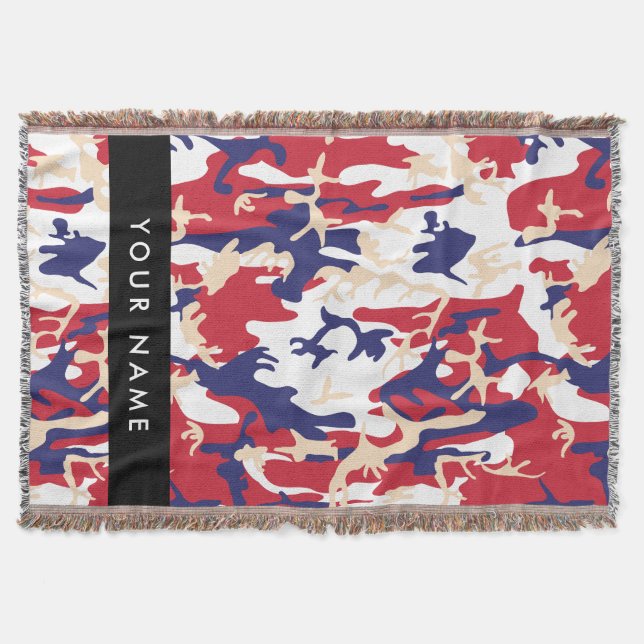 Independence day Camouflage Ditt namn anpassar dit Filt (Framsidan)