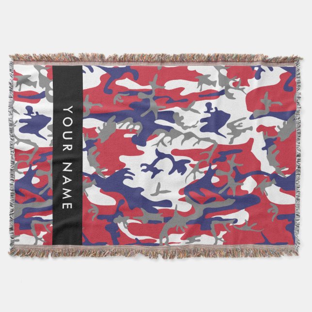 Independence day Camouflage Ditt namn anpassar dit Filt (Framsidan)