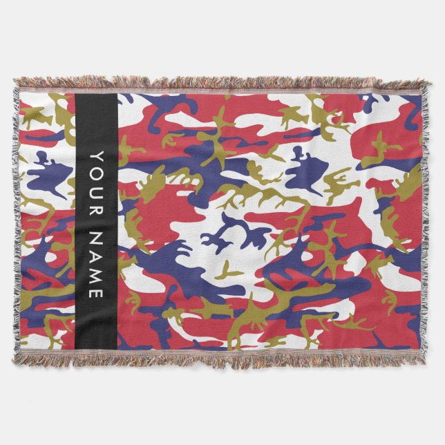 Independence day Camouflage Ditt namn anpassar dit Filt (Framsidan)