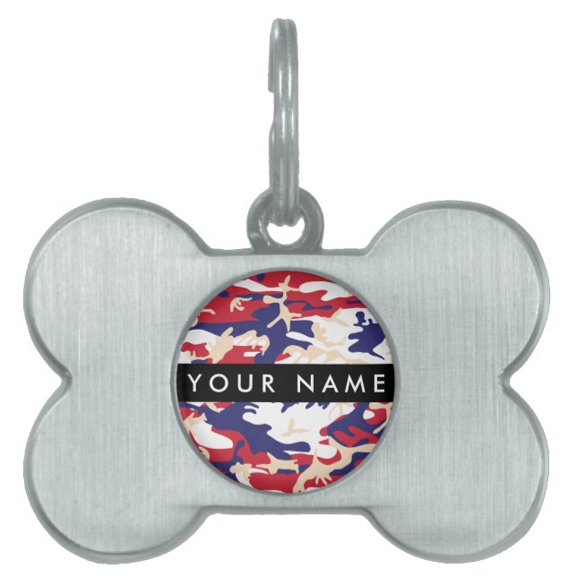 Independence day Camouflage Ditt namn anpassar dit ID-bricka Husdjur (Framsidan)