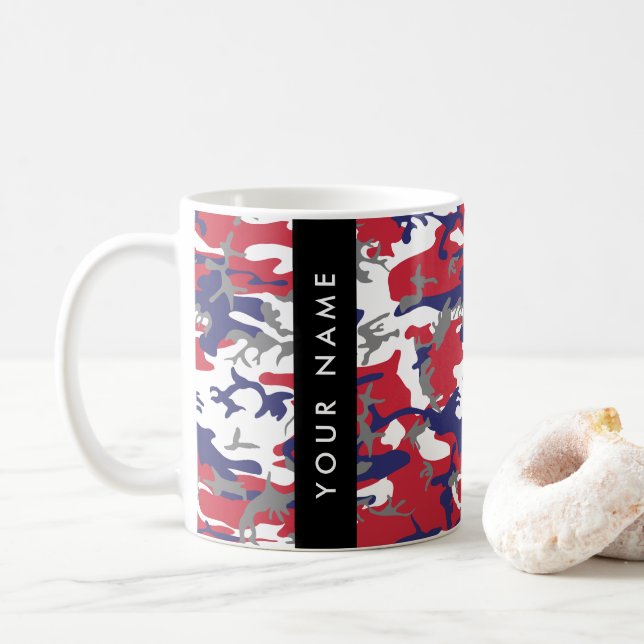 Independence day Camouflage Ditt namn anpassar dit Kaffemugg (Med munk)
