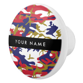 Independence day Camouflage Ditt namn anpassar dit Knopp