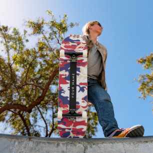 Independence day Camouflage Ditt namn anpassar dit Mini Skateboard Bräda 18,5 Cm