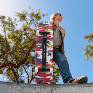 Independence day Camouflage Ditt namn anpassar dit Mini Skateboard Bräda 18,5 Cm