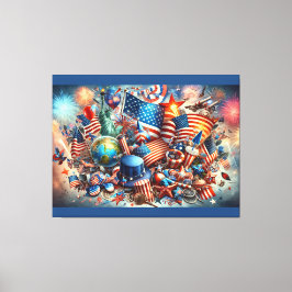 Independence day Collage 4:e juli Decor Canvastryck