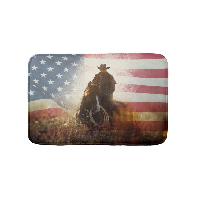 Independence day cowboybild. badrumsmatta (Framsidan)