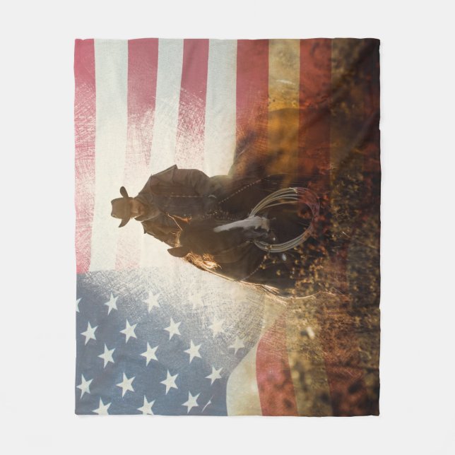 Independence day cowboybild. fleecefilt (Framsidan)