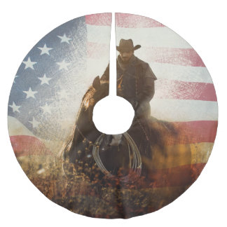 Independence day cowboybild. julgransmatta borstad polyester