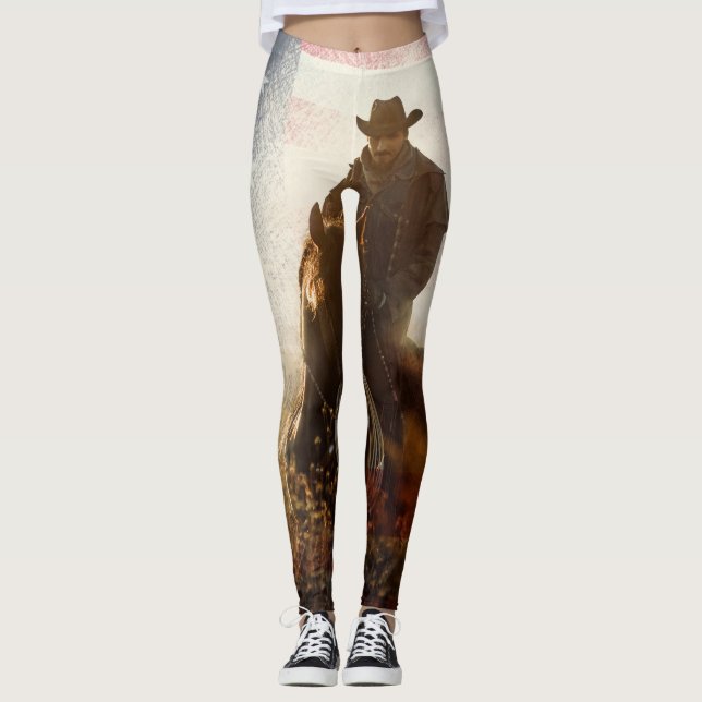 Independence day cowboybild. leggings (Framsida)