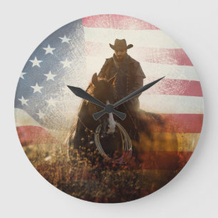 Independence day cowboybild. stor klocka