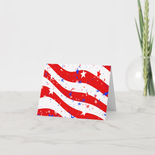 Independence day Curved Stars och stripes Kort (Framsida)