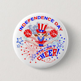 Independence day den 4 juli, Cheer, Button Badge. Knapp