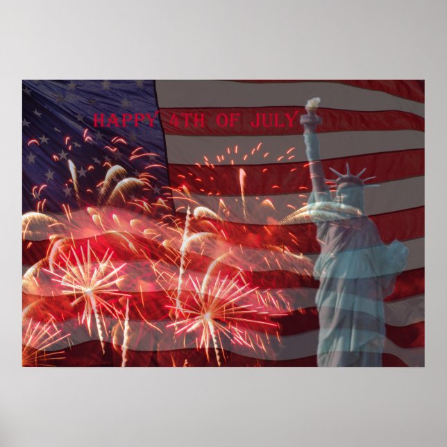Independence day Fireworks & Frihetsgudinnan Poster (Framsidan)