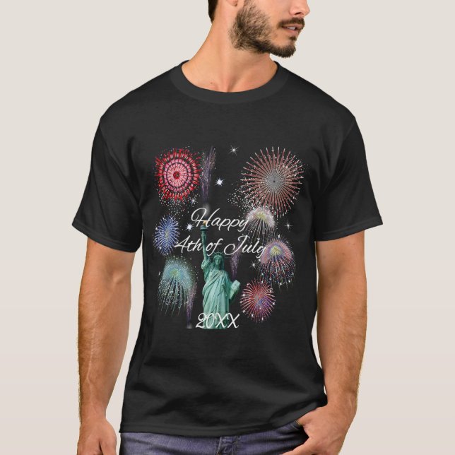 Independence day Fireworks T Shirt (Framsida)