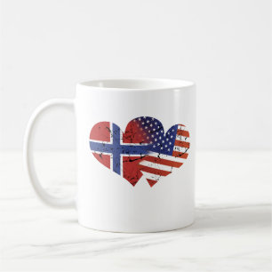 Independence day för norrman för norgeflaggaUSA Kaffemugg