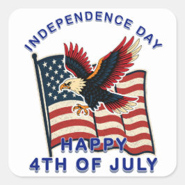 Independence day fyrkantigt klistermärke