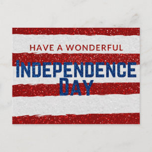 independence day Glitter Vykort