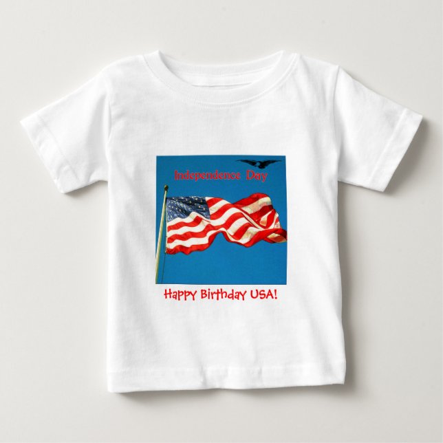 Independence day Grattis på födelsedagen USA Infan T Shirt (Framsida)