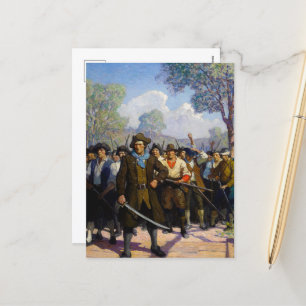 Independence day, i Concord Bridge av N.C. Wyeth Helg Vykort