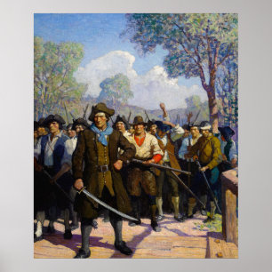Independence day, i Concord Bridge av N.C. Wyeth Poster