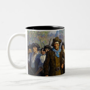 Independence day, i Concord Bridge av N.C. Wyeth Två-Tonad Mugg