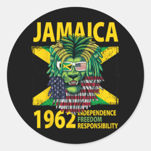 Independence day Idea För barn& Jamaican Flagg Runt Klistermärke
