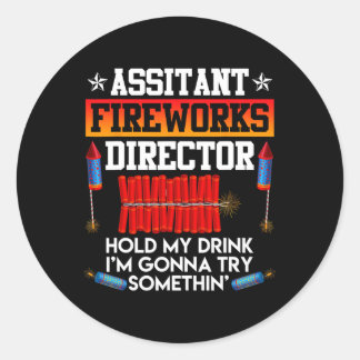Independence day Istant Fireworks Director Usa Par Runt Klistermärke