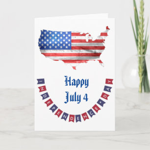 Independence day juli 4 Amerikanska Flagga USA Lan Kort