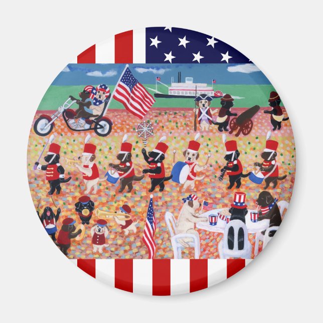 Independence day Labradors Magnet (Framsidan)