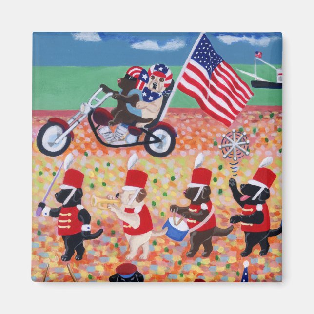 Independence day Labradors Magnet (Framsidan)