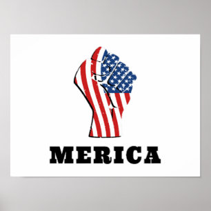 Independence day nära Fist USA flagga 4 juli Poster