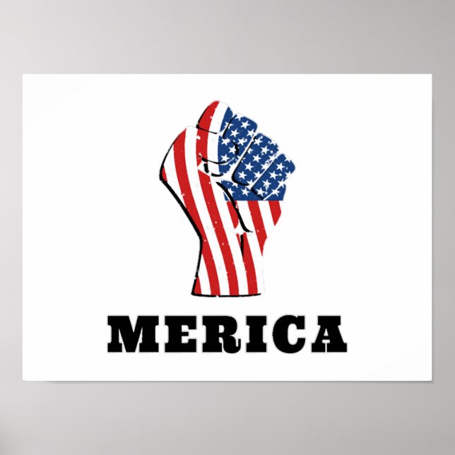 Independence day nära Fist USA flagga 4 juli Poster (Framsidan)