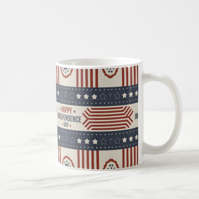 Independence day och juli 4 Gift Idea Kaffemugg (Höger)