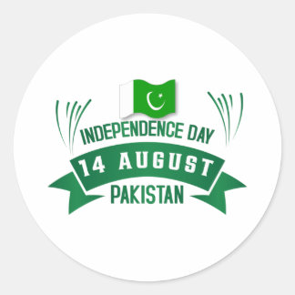 Independence day Pakistan den 14 augusti Pakistan  Runt Klistermärke