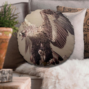 Independence day Patriotic Embroidery Eagle Rund Kudde
