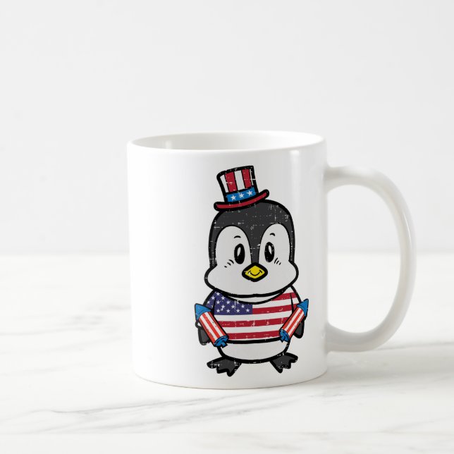 Independence day Penguin 4 juli Amerika Småbarn Kaffemugg (Höger)