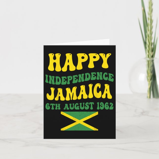 Independence day Proud Jamaican Flagga 6e 19 augus Kort (Framsida)